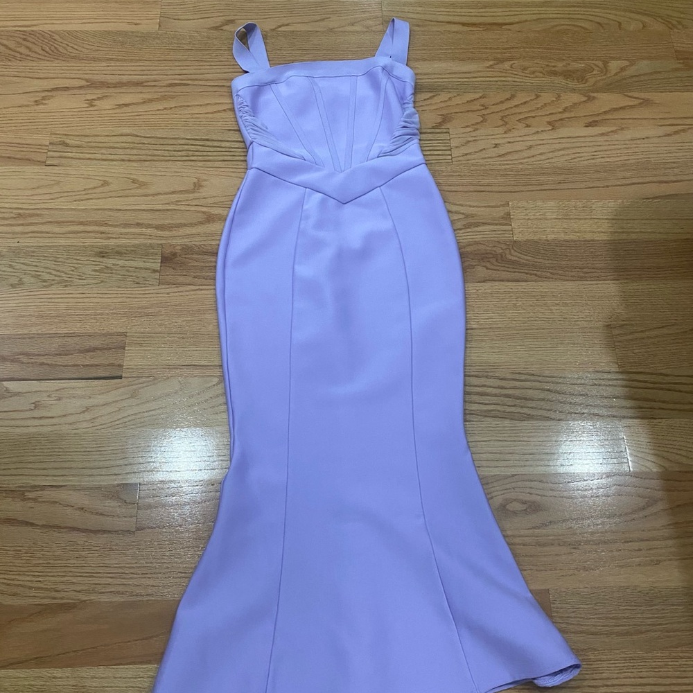 Lilac Maxi Dress with Structured Bodice